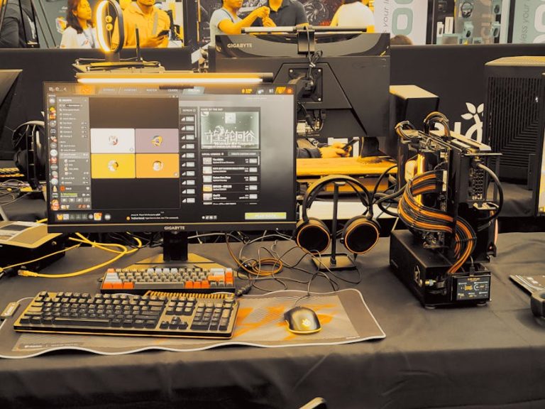 Modern gaming gear setup on display at a tech expo. – HyperClean Fun60 Build budget