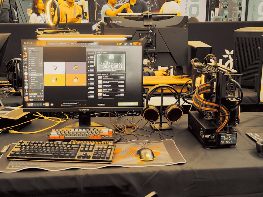 Modern gaming gear setup on display at a tech expo. – HyperClean Fun60 Build budget