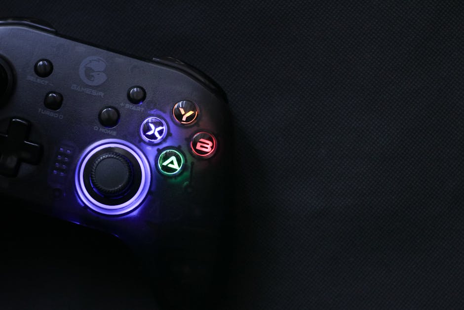 Close-up of a glowing gaming controller against a dark background, highlighting technology and entertainment. – IPS glow vs backlight