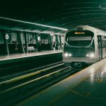 A sleek metro train approaching a station in Bangalore, India at night, showcasing urban transport. – Metro 2039 Reveal Analysis