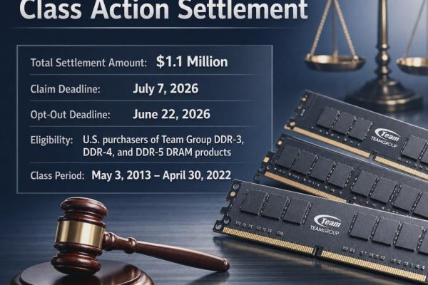 Team Group DRAM Settlement – Up to $150+ (No Proof Needed for up to 5 Units), Deadline August 2026 – Team Group DRAM Settlement