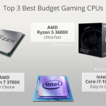 Top 3 best budget gaming CPUs: AMD Ryzen 7 3800X, Intel Core i7-10700K, AMD Ryzen 5 2600X
