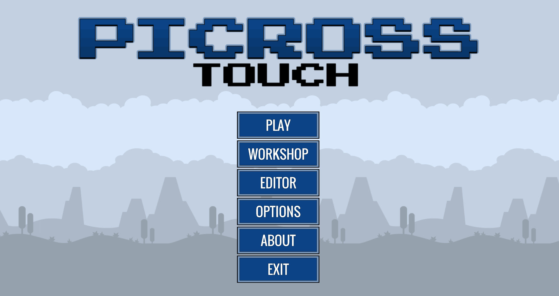 Picross Touch game interface with options menu displayed