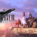 Final Fantasy VII Remake Intergrade PC game cover art featuring characters from the game, set against a cityscape at sunset