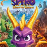 Spyro: Reignited Trilogy poster featuring a purple dragon character and colorful background
