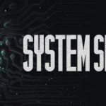 System Shock logo with a futuristic, cyberpunk aesthetic